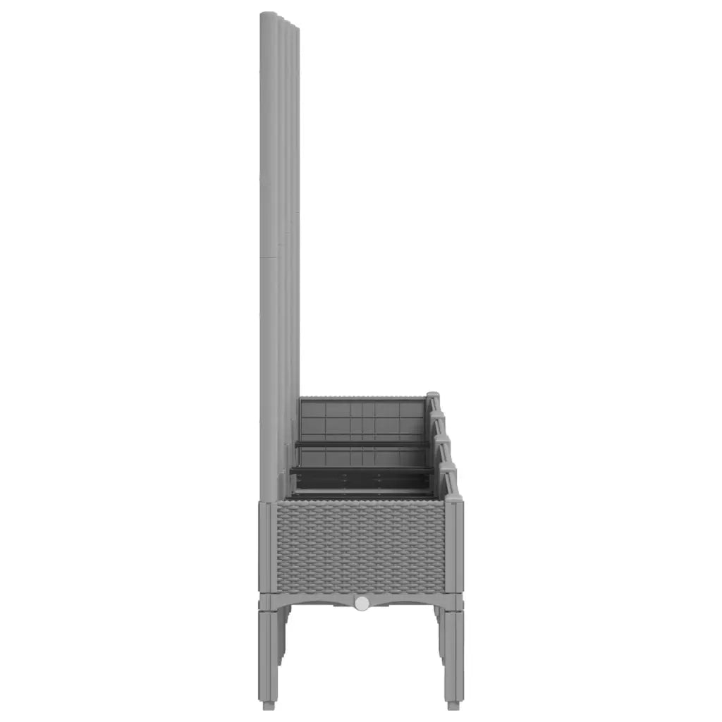 Fioriera Giardino con Traliccio Grigio Chiaro 160x40x142 cm PP 367932