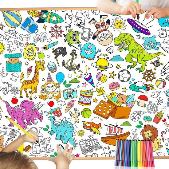 Poster Gigante in Colori 1180x840mm - Dinosauri