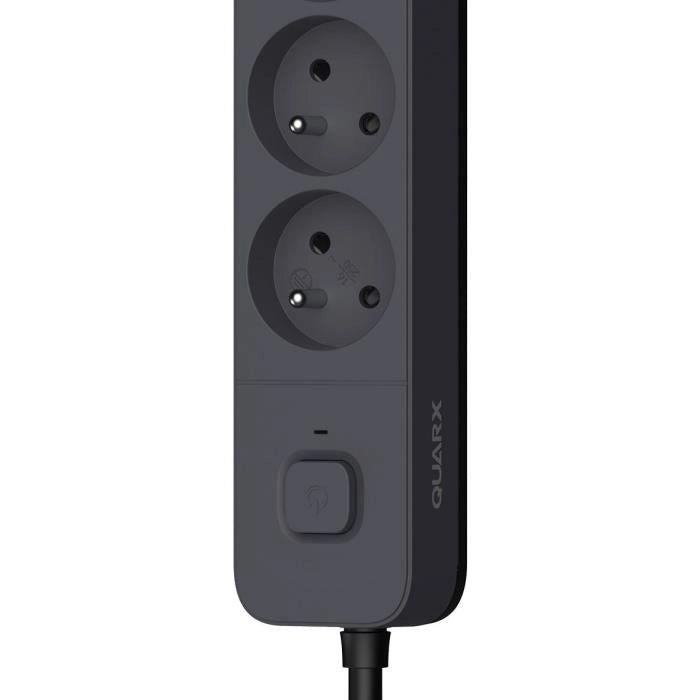 Multipresa - QUARX - 4 prese - Con 3 porte USB, cavo da 1,5 m