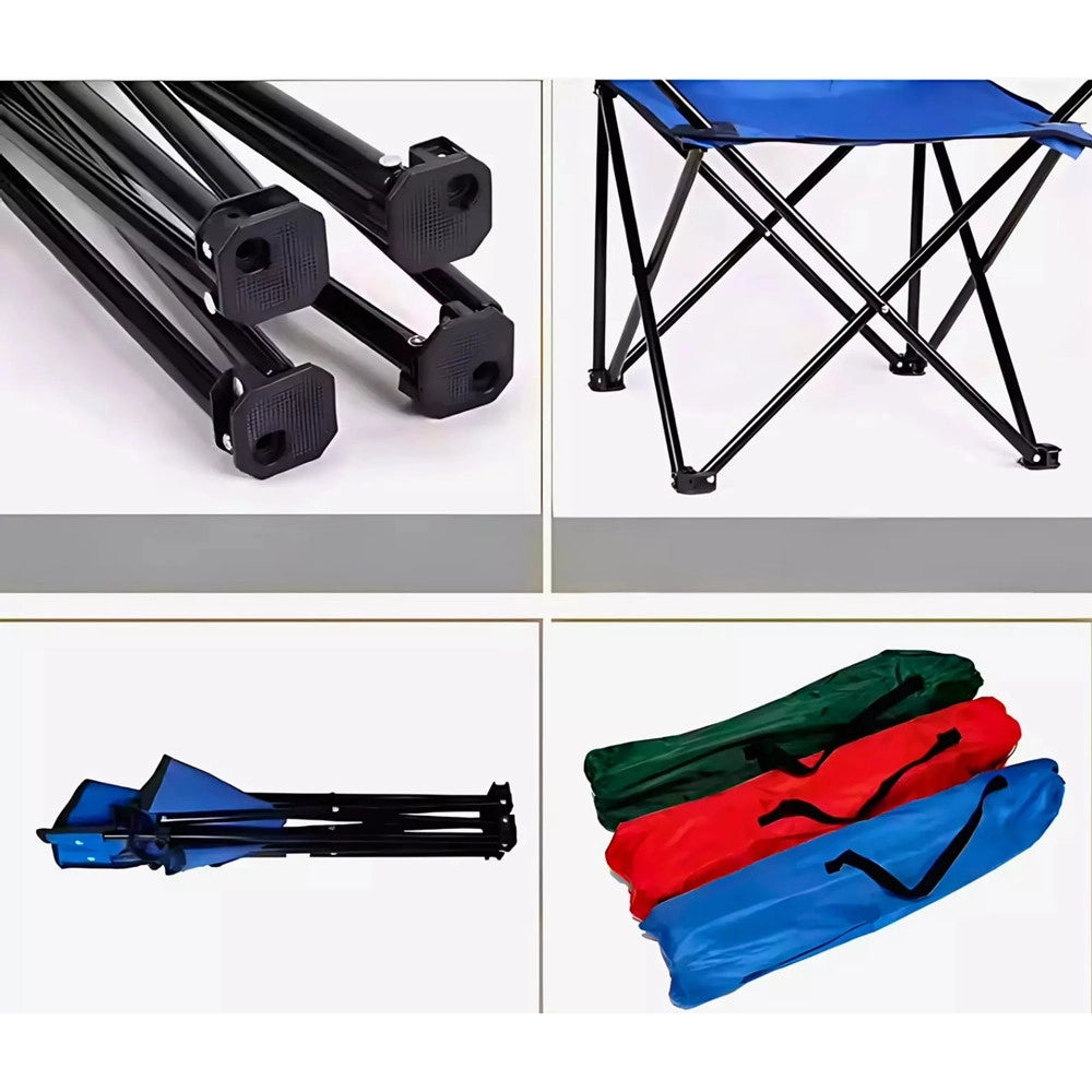 Trade Shop - Sedia Pieghevole Con Portabicchiere Da Pesca Campeggio Mare Spiaggia Tinta Unita 285006 -