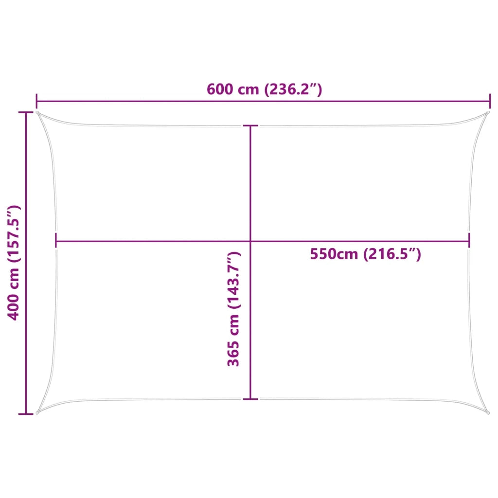 Vela da ombra solare-Telo Ombra-Vela Ombreggiante-Parasole a Vela Giallo e Bianco 6 x 4 m