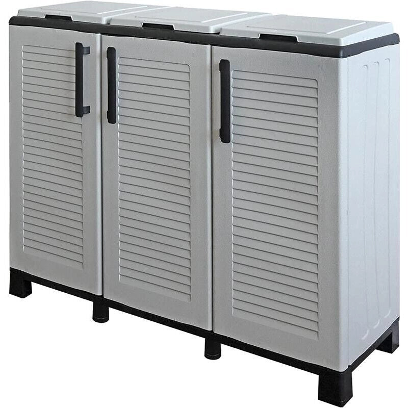 ARMADIO PATTUMIERA CONCERT CON 3 ANTE 102 X 37 X 90CM COLORE GRIGIO