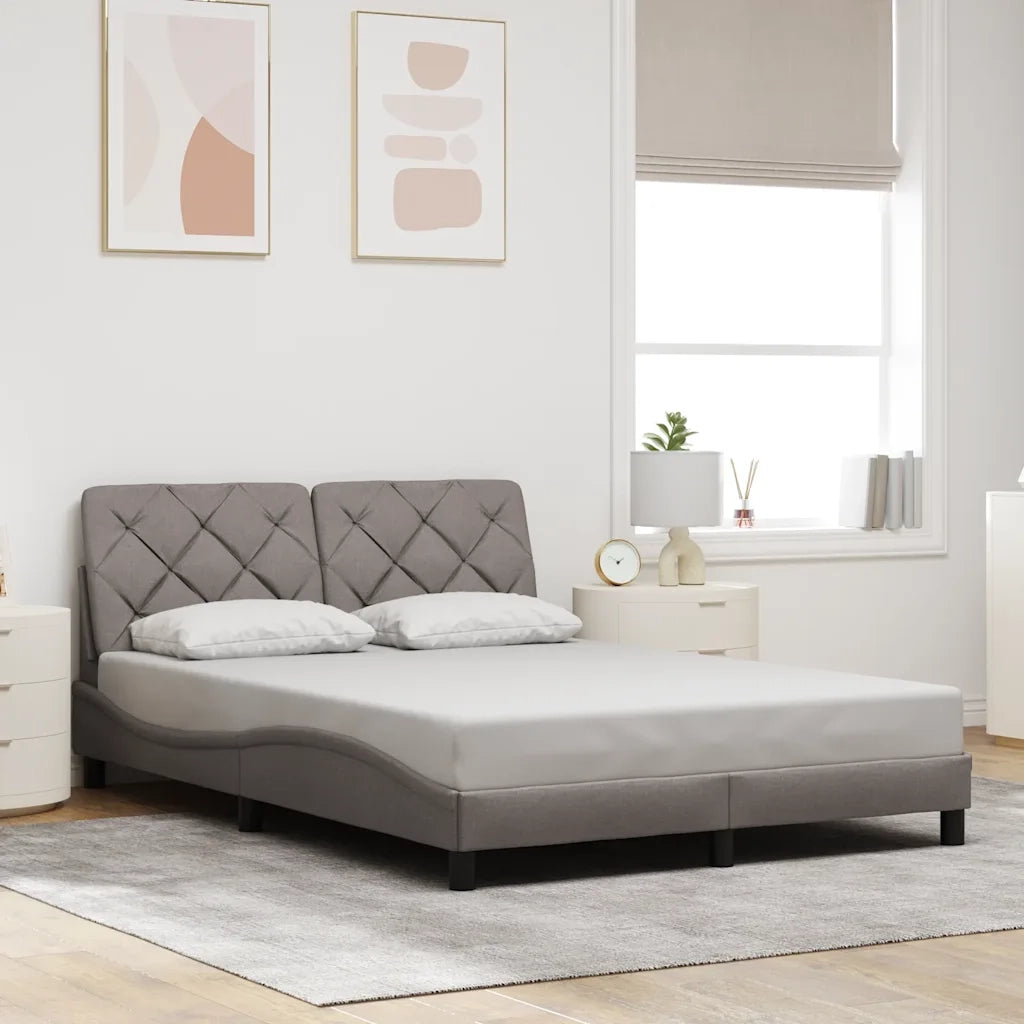 Giroletto senza Materasso-Struttura Letto Tortora 140x200 cm in Tessuto 835981