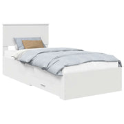 Letto singolo | Letto per adulti | Struttura del letto Bianco 90 x 190 cm Legno multistrato