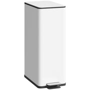 Bidone della spazzatura 20L ¨C zephmum ¨C Bianco, Acciaio inossidabile, Coperchio a chiusura morbida