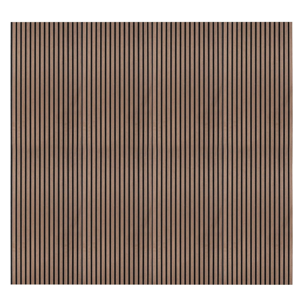 Coppia di Pannelli Fonoassorbenti con Doghe Noce Scuro Moderno Lusso 3D 2400 x 600mm