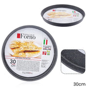 Trade Shop - Teglia Stampo Tortiera Focaccia Tonda Antiaderente Antigraffio Da Forno ø22-26-28-30-32cm -    -diametro 30cm   -