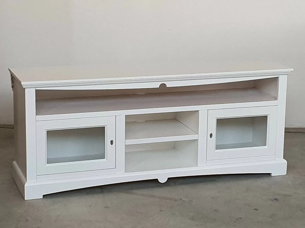 Mobile porta tv goccia 170*46*69h, legno, laccato bianco arte povera - Mobili 2G