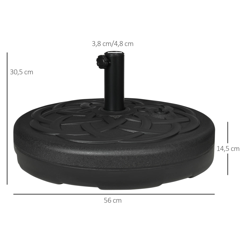 Base per ombrellone in acciaio con zavorra ¨C zephmum ¨C 56x30.5 cm nero