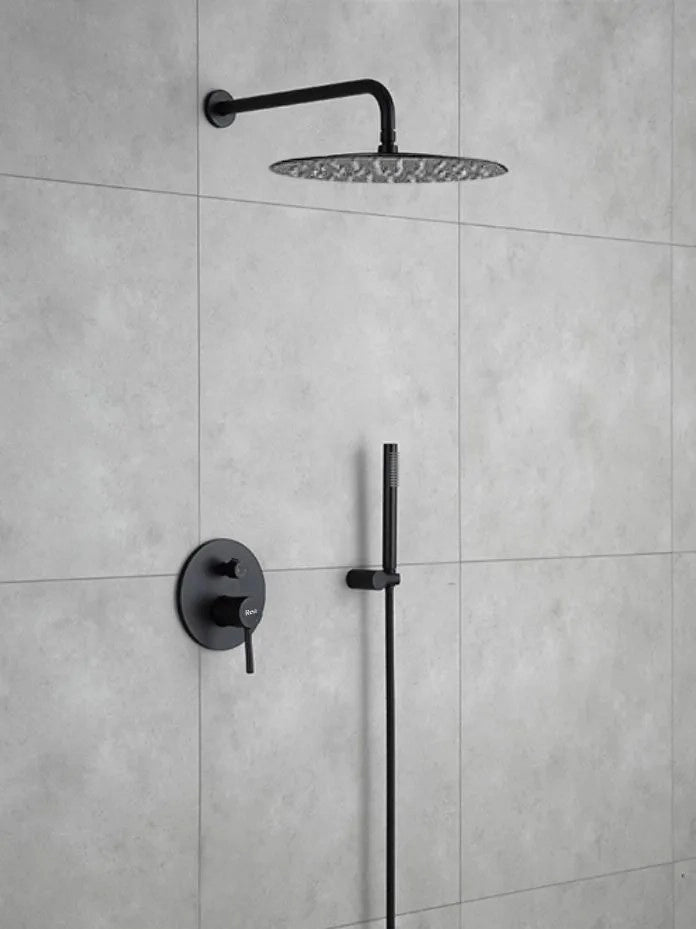 Set Doccia Da Incasso Rea Lungo Black + Box