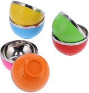 Set di Cottura per 6 Persone - Acciaio Inossidabile - Porzione di Riso Grande - Antiscottatura - Doppio Strato - Facile da Pulire - Snack Set