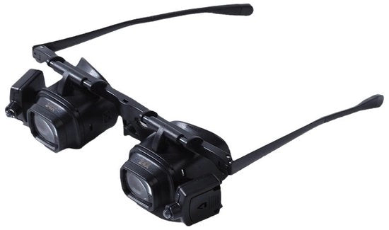 Vergrootglas da polso con 24x ingrandimento e 2 LED-lampade, visore da polso handsfree con 4 set di lenti scambiabili (2x, 6x, 10x, 24x) per gioielli, orologeria, fai da te e lettura