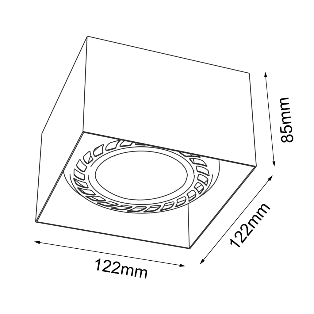Spot soffitto a vista quadrato nero GU10 18W CAGE Brosline