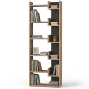 Libreria a 6 Ripiani 60,5x22x162,5 cm Scaffalatura Verticale Moderna Quercia e Antracite