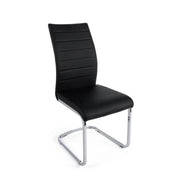 Set di 4 Sedie da Pranzo in Similpelle con Gambe Cromate - NEXTWAVE