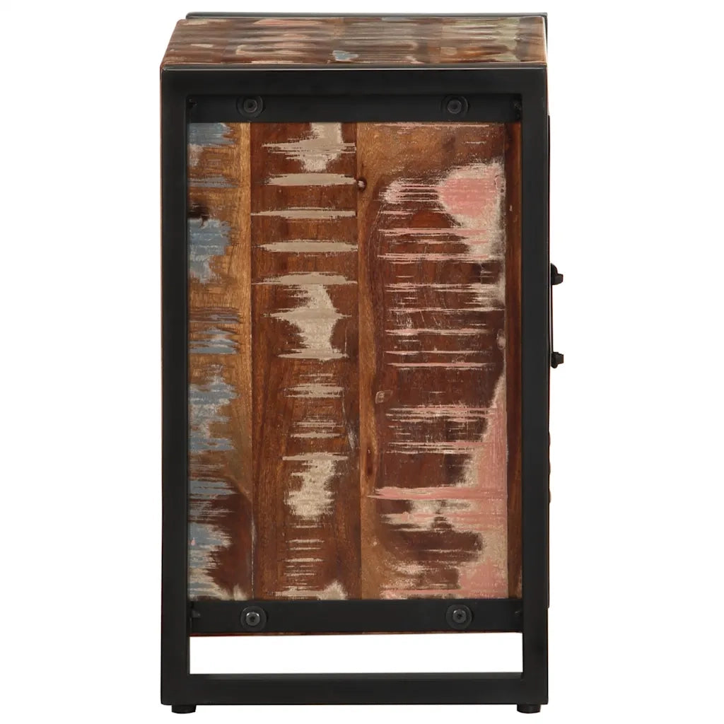 Comodino Multicolore 40x30x51 cm in Legno Massello Recupero 4013565