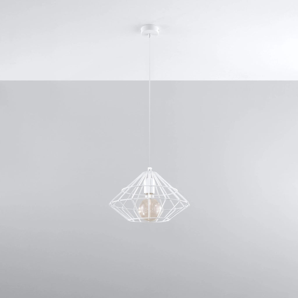 Lampada a sospensione LORENZO bianca metallo E27 Pure Lume