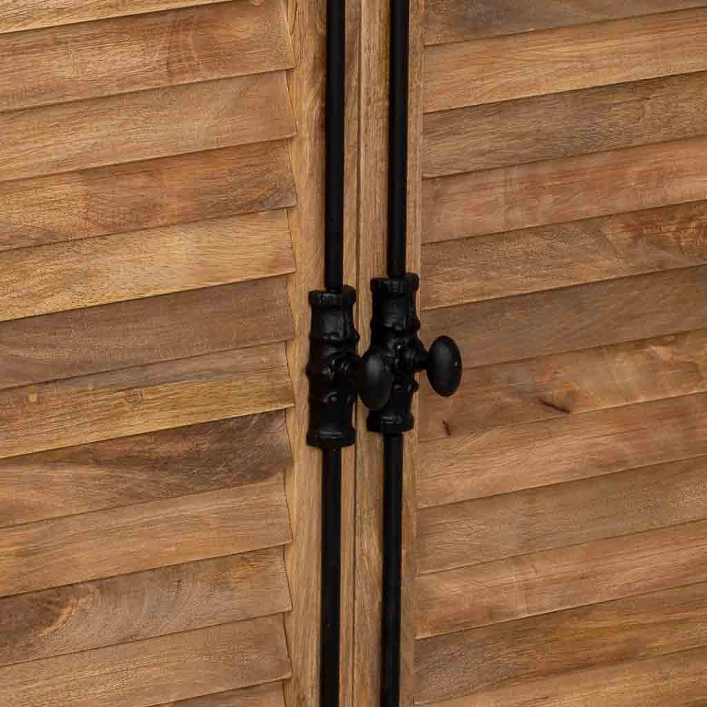 Vetrina in legno con 4 ante marroni, 110x45x200 cm