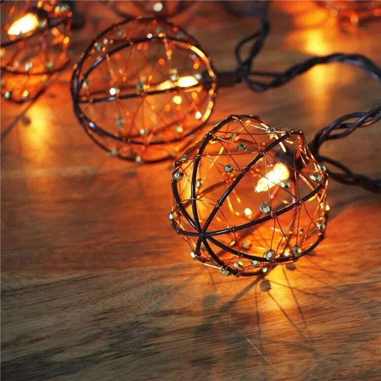 Catena di luci a Led 10 Lampadine per esterno da Giardino energia solare da 3.8M