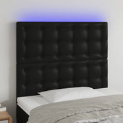 Testiera a LED-Testata con LED nero 90x5x118/128 cm in Similpelle 801069