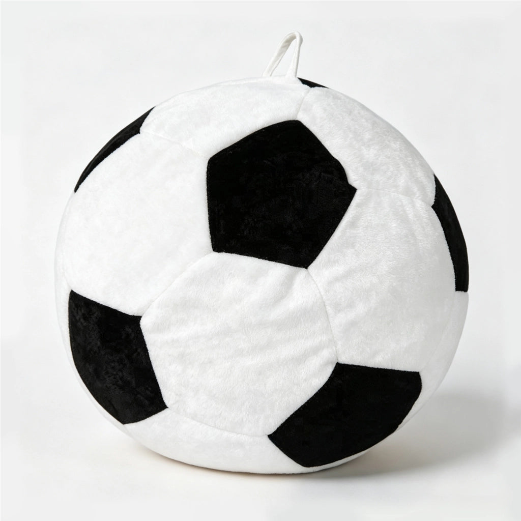Fauteuil pouf rotondo con imbottitura in schiuma a rimbalzo, in flanella bianco e nero 48.0 × 38.0 × 21.0 cm
