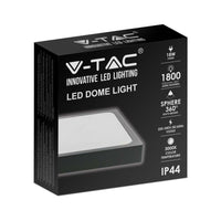 Luce a cupola LED da 18 W quadrati 3000k, cornice nera IP44