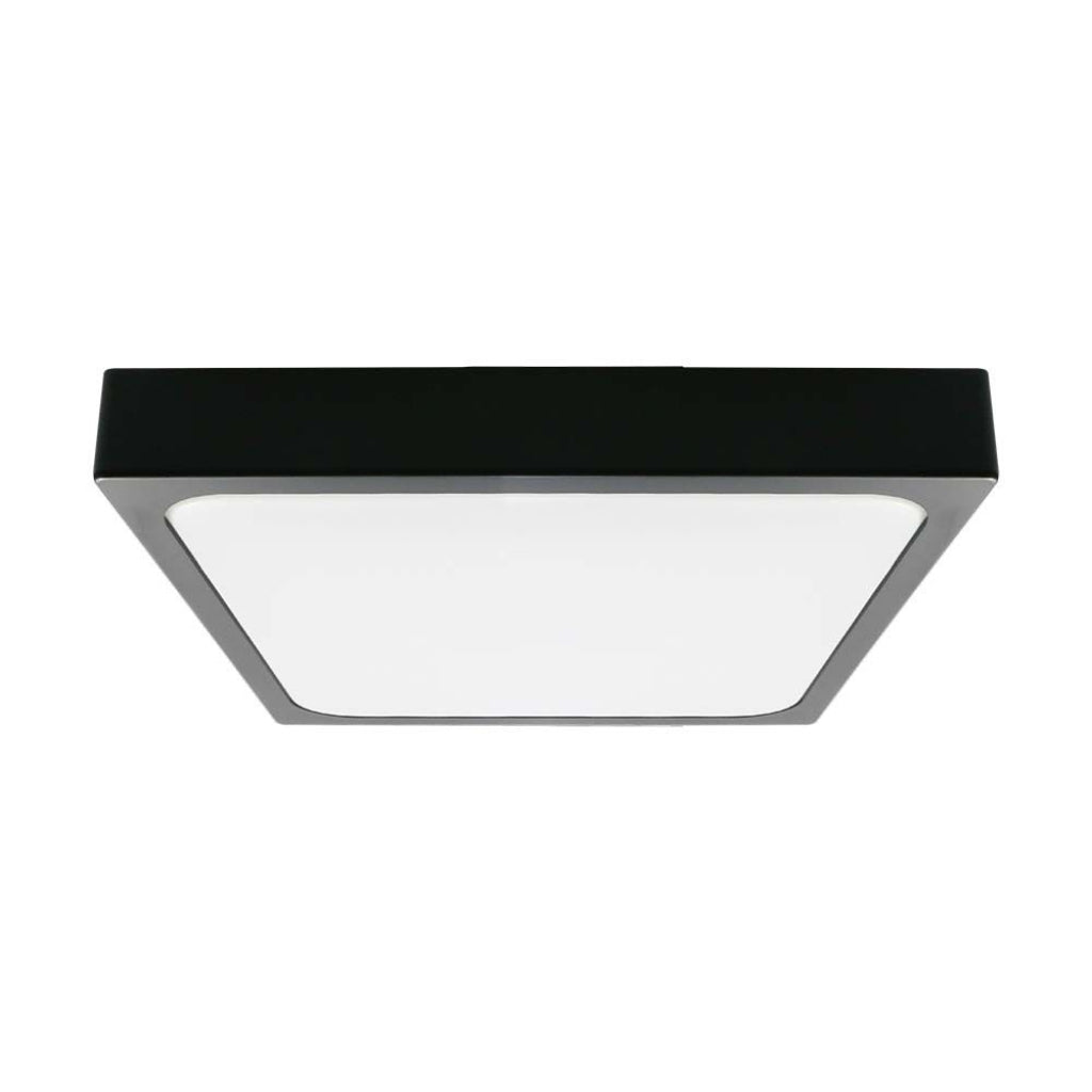 Luce a cupola LED da 18 W quadrati 3000k, cornice nera IP44