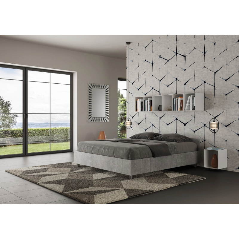 Letto Matrimoniale 160x190 cm Nuamo - Con rete,Grigio