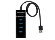 Adattatore USB HUB 3.0 a 4 Porte Espansore Splitter Multi USB con Adattatore di Alimentazione LED per PC 30cm