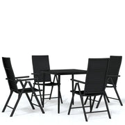 Set da Pranzo da Giardino 5 pz | Set Salotto da Giardino Nero