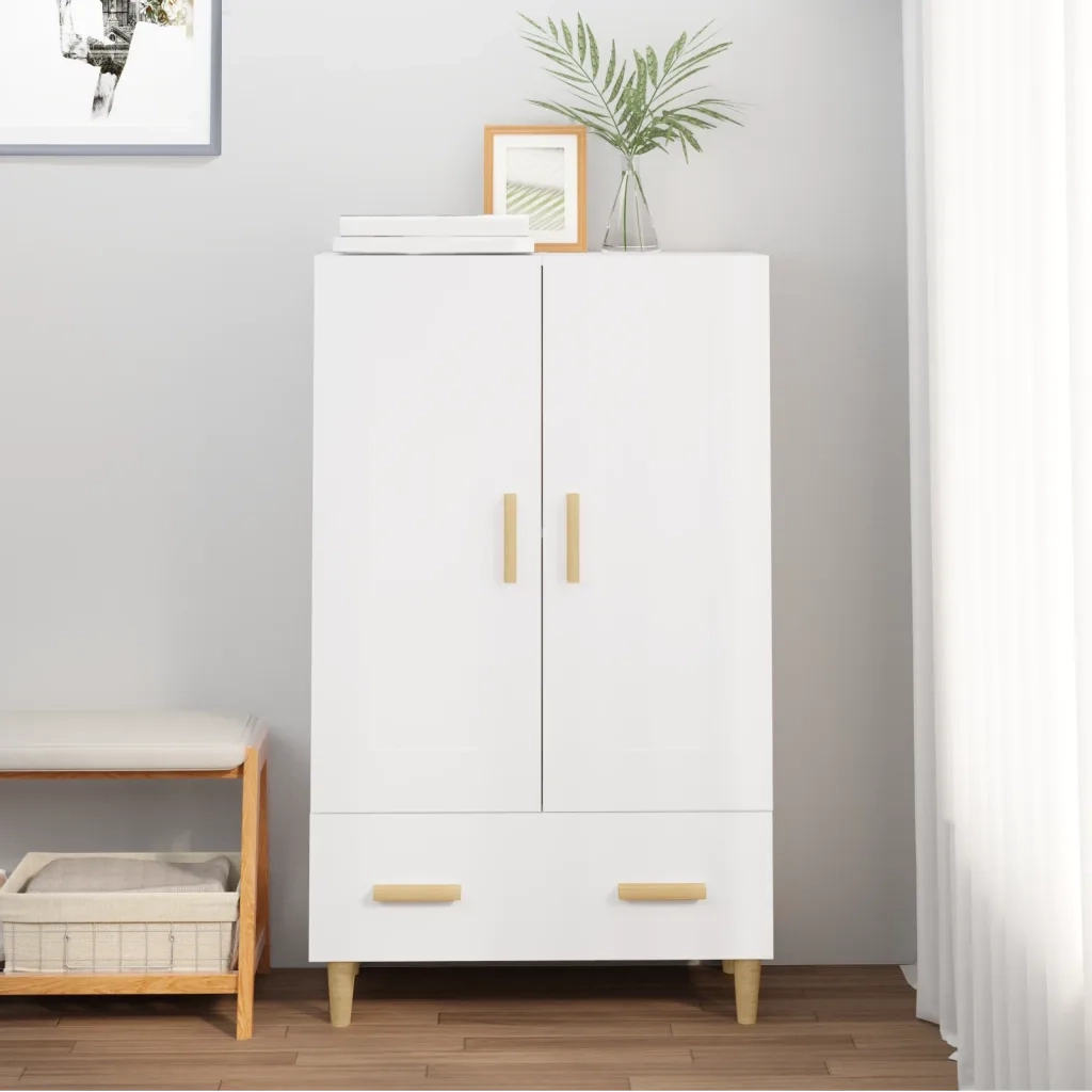 Credenza | Madia | Buffet da pranzo | Armadio da pranzo Bianca 70x31x115 cm in Legno Ingegnerizzato