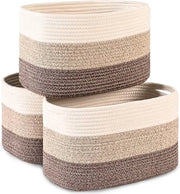 Materassini di cotone per l'organizzazione di giocattoli e asciugamani - 38 x 25 x 25 cm + 229 cm cesti intrecciati - cassetti di stoccaggio a mensola cassetti a cubo