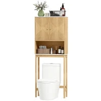 Mobile sopra WC con doppio armadio e ripiani, 66 x 25 x 168 cm, Legno