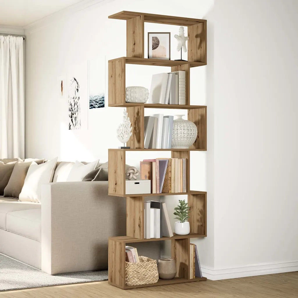 Libreria 6 Ripiani Rovere Artigianale 70x24x193 cm Truciolato 858092