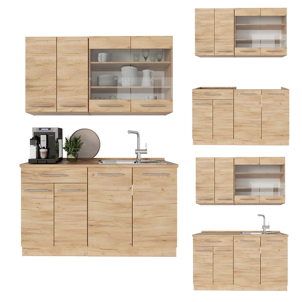 Vicco Cucina monoblocco Quercia dorata 140 cm senza piano di lavoro