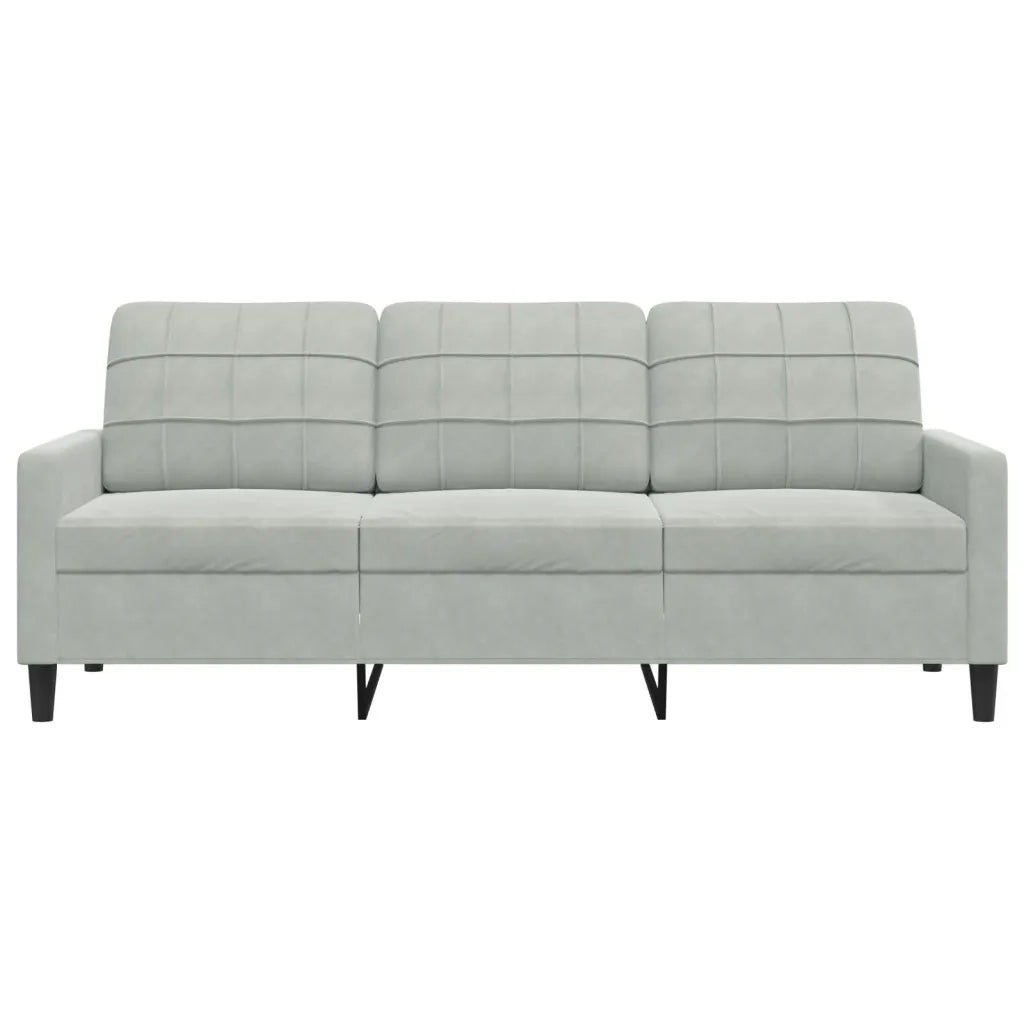 Divano a 3 Posti Grigio Chiaro 180 cm in Velluto 4007634