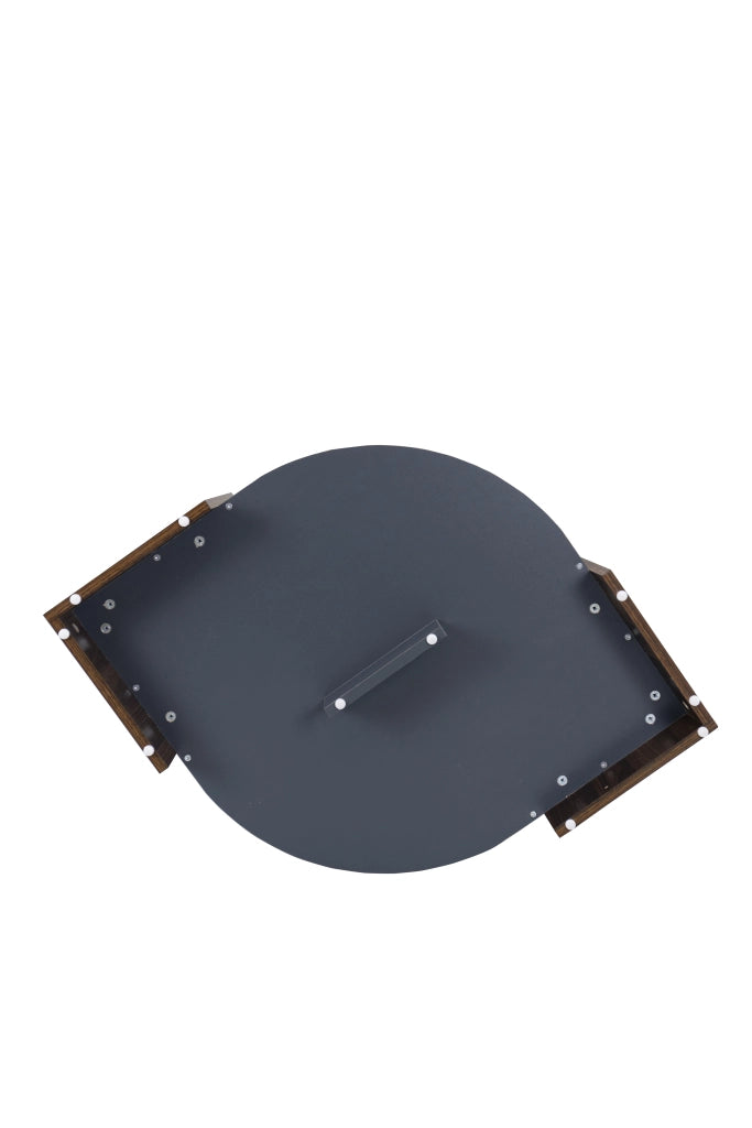 TAVOLINO DA CAFFÈ 96,5x63x40 cm Effetto marmo nero e legno, vano contenitore