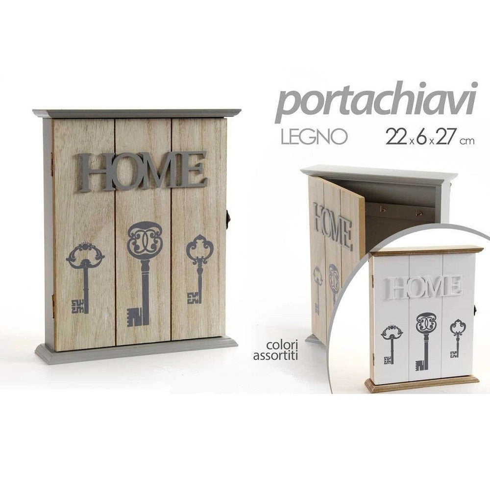 Trade Shop - Armadietto Portachiavi Parete Appendino Home 22x6x27cm Shabby Chic Col Ass 765896 -