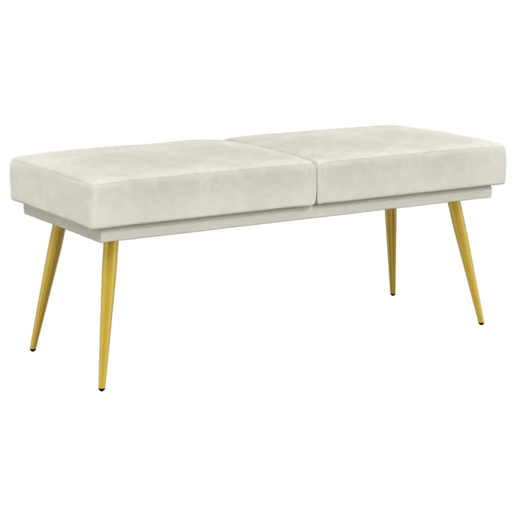 Panchina a doppio strato Crema 120 x 45 x 46 cm Velluto 42038593