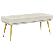 Panchina a doppio strato Crema 120 x 45 x 46 cm Velluto 42038593