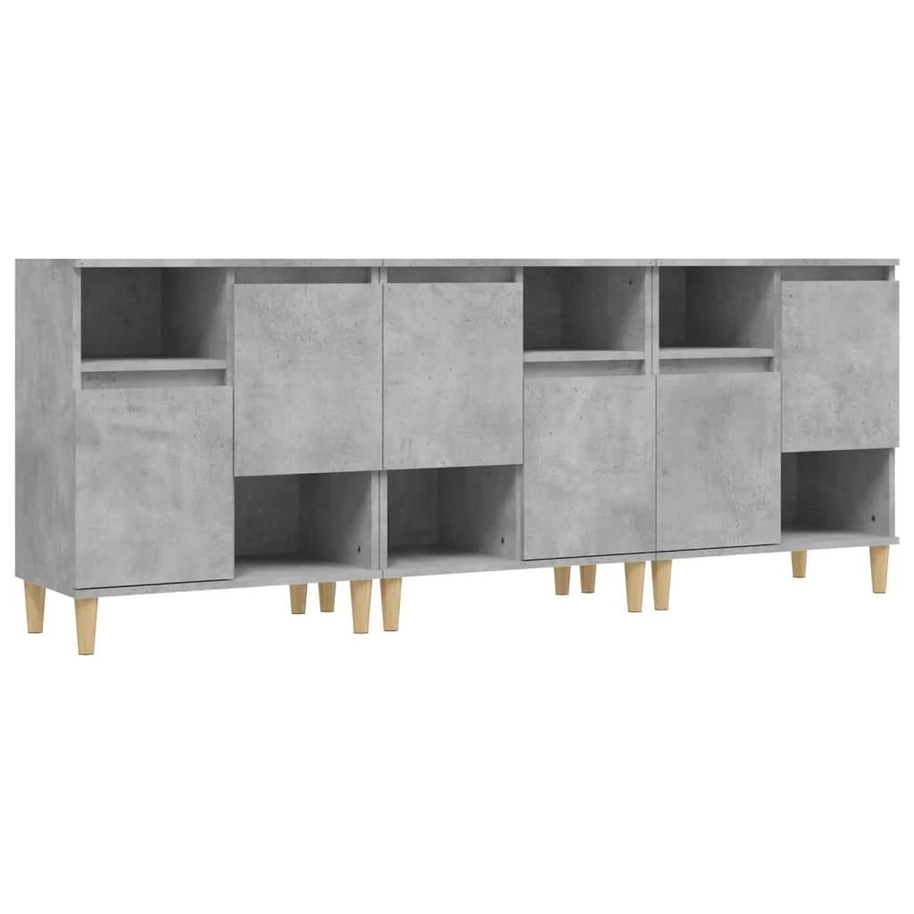 Buffet credenza cassettiera armadio mobile contenitore organizer per cucina soggiorno salotto 3 pezzi 60 x 35 x 70 cm legno ingegnerizzato grigio 02_0037119