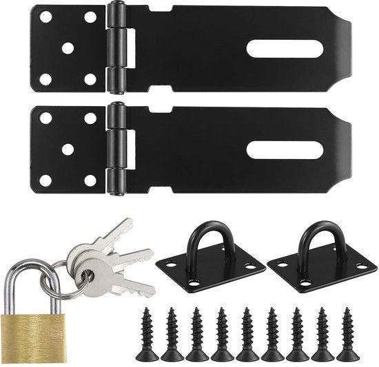 Due set di cerniere di sicurezza in acciaio inossidabile, 10 cm, con viti