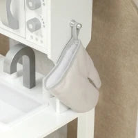 Cucina giocattolo in legno con suono, accessori, lavello e microonde, per bambini a partire dai 3 anni, Bianco