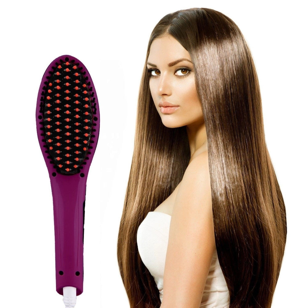 Trade Shop - Piastra Elettrica Ionica Lcd Snoda Liscia Capelli Spazzola Temperatura 908 -