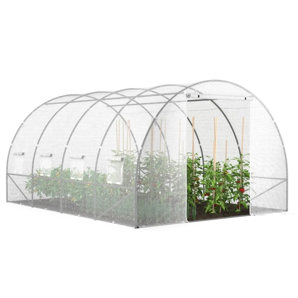 IDMarket - Telone di ricambio per serra da giardino a tunnel da 12 m² (4 x 3 x 2 m), resistente ai raggi UV, con porta e finestre, modello