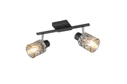 Spot soffitto JACK 2xE27 nero vetro fumé