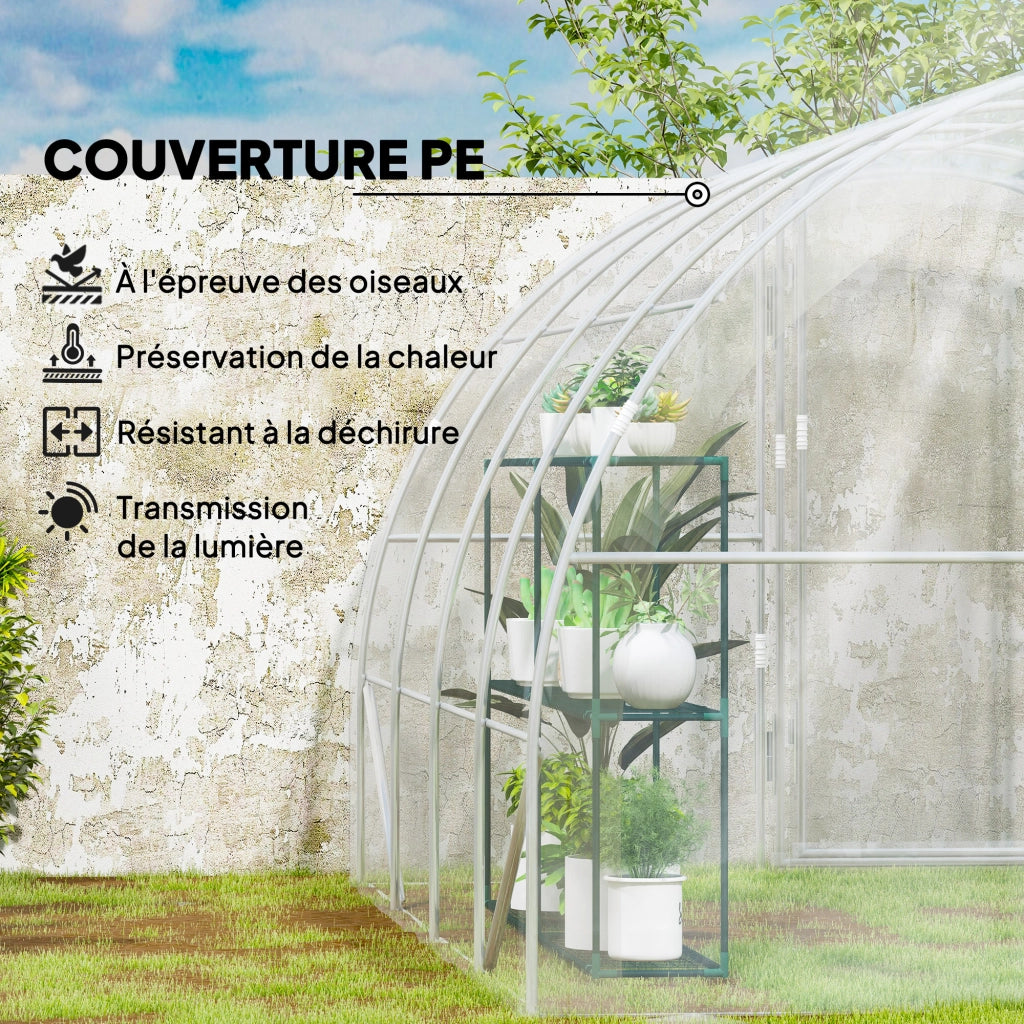 Serra da Giardino Tunnel ¨C zephmum ¨C Grigio 4x3x2 m 12 m2 con 2 Porte