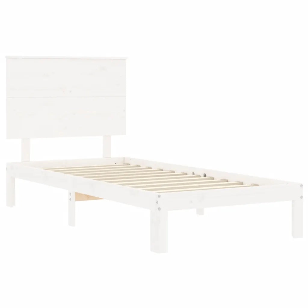 Giroletto senza Materasso Bianco 100x200 cm Legno Massello Pino 3193652