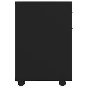 Mobiletto con Rotelle Nero 45x38x54cm in Legno Multistrato 808441