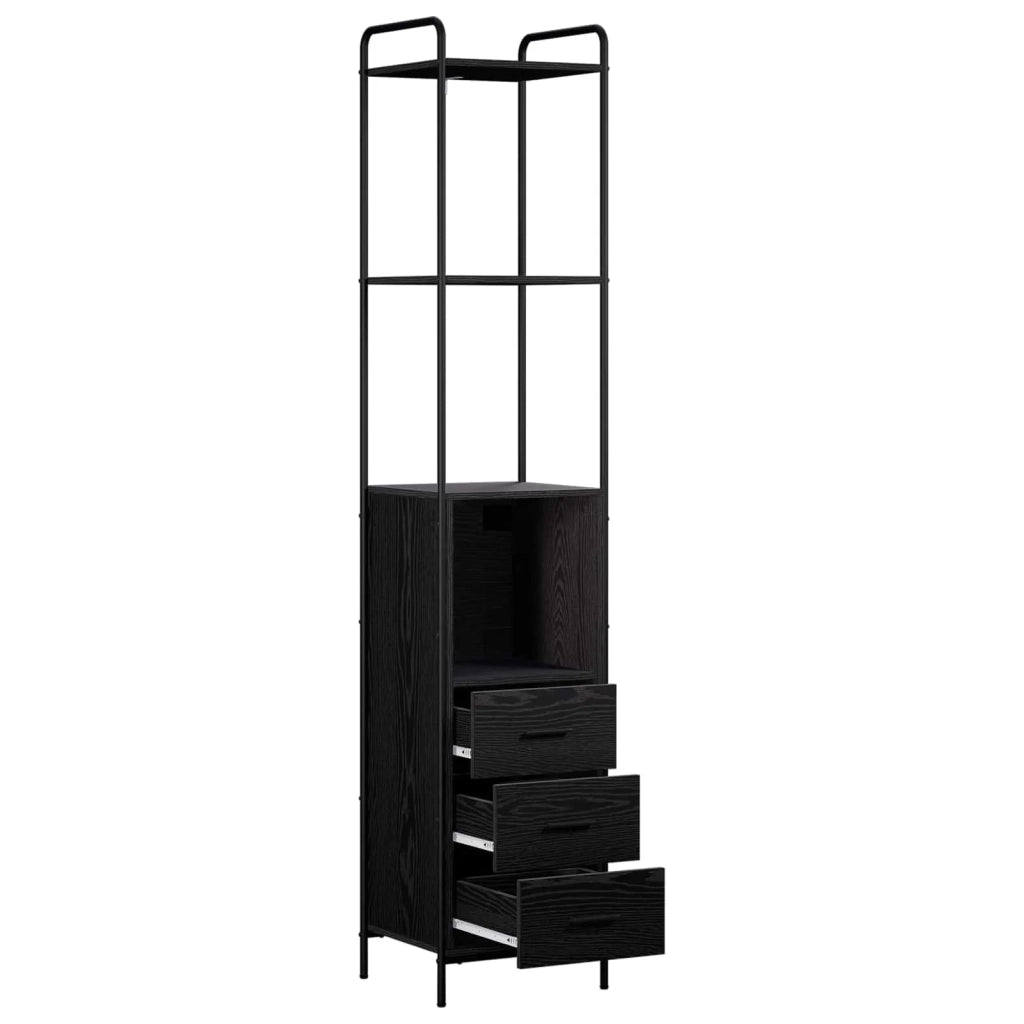 Mobile da Bagno Rovere Nero 40 x 36 x 200,5 cm 8014040